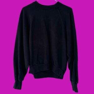 All Saints Black Peekaboo Princess Sleeve Sweatshirt Hoodie Top size M